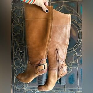 Vince Camino Tan Leather Knee-High Boots